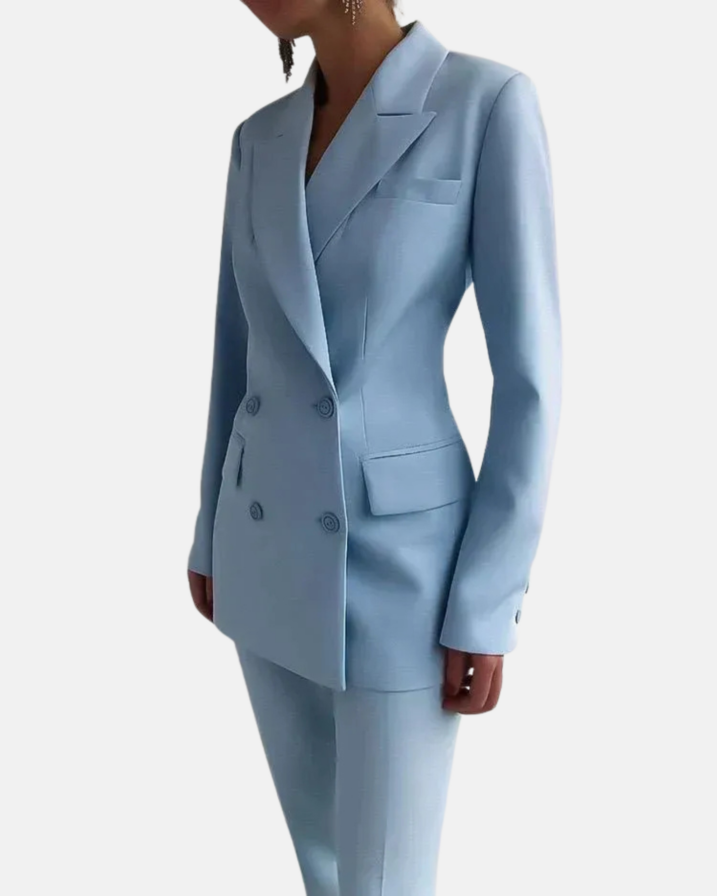 Mistrève | Ensemble Femme Blazer Double Boutonnage et Pantalon Large – Élégance Formelle et Allure Sophistiquée