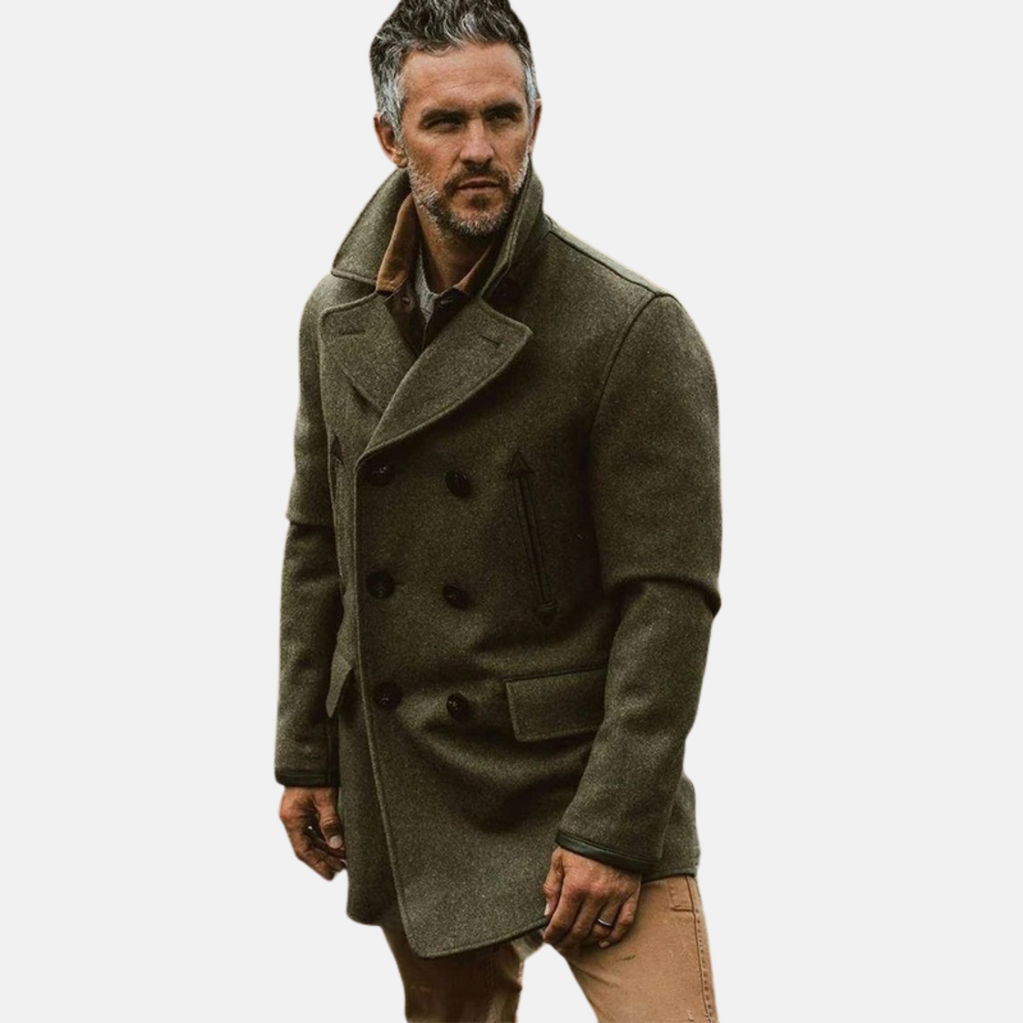 Mistrève | Manteau Long Homme Double-Boutonnage en Laine – Élégance Vintage & Chaleur Moderne