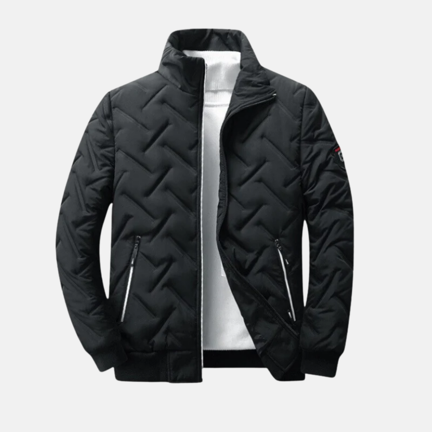 Mistrève | Blouson Matelassé Homme – Col Montant, Coupe Structurée & Poches Zippées