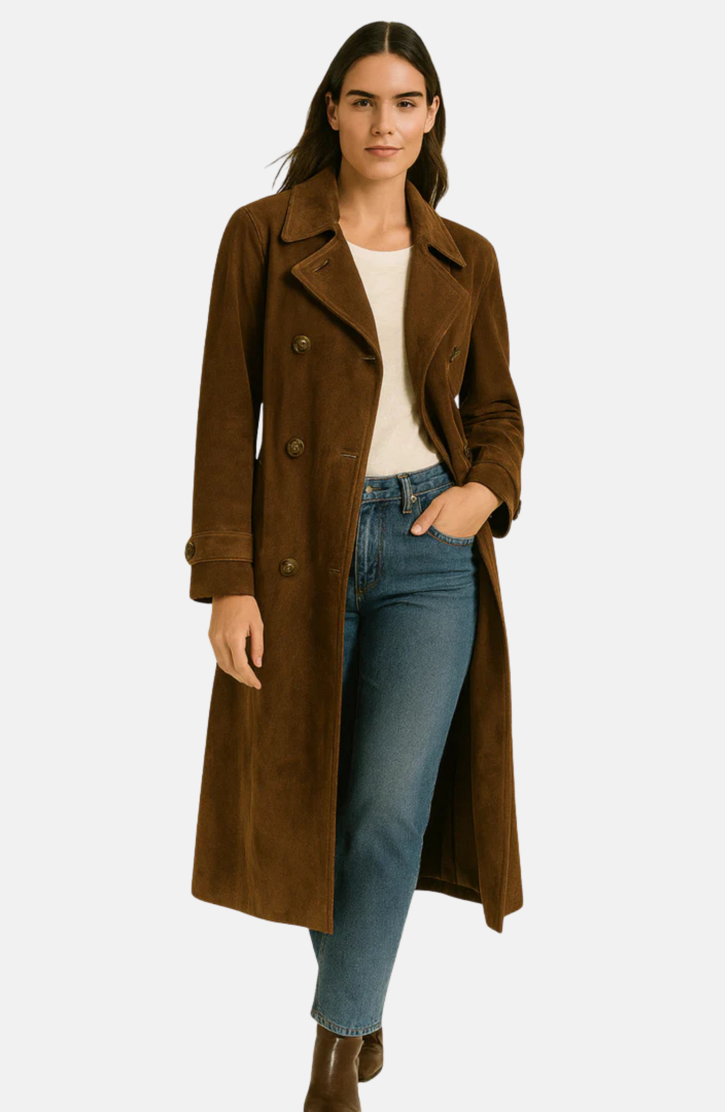 Mistrève | Trench Femme en Suédine Ceinturé – Élégance Classique et Modernité Raffinée