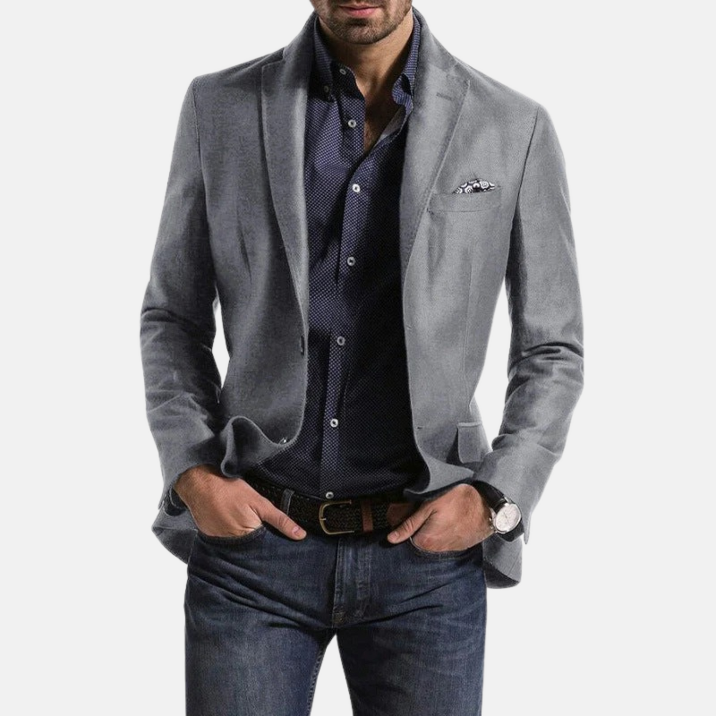 Mistrève | Blazer Homme Cintré à Revers Classiques – Élégance Moderne et Style Polyvalent