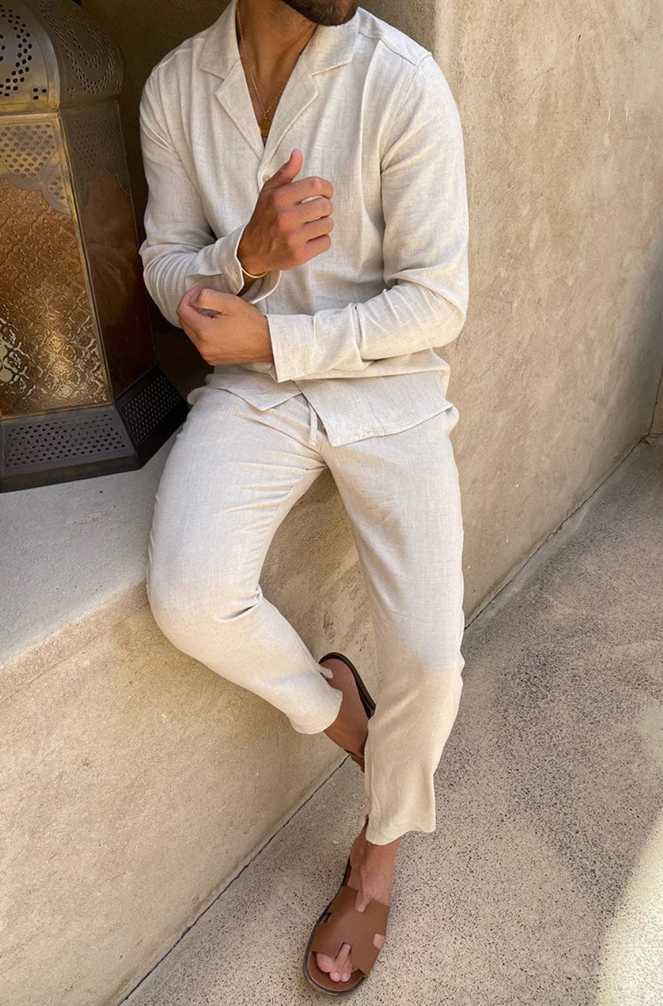 Mistrève | Letni zestaw lniany dla mężczyzn