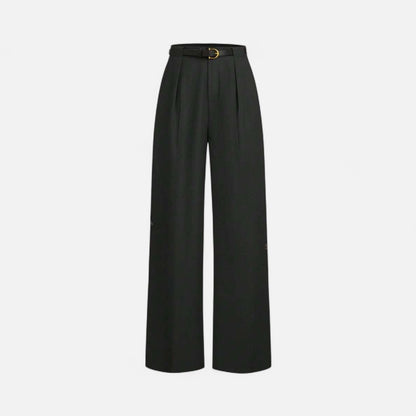 Mistrève | Pantalon Femme Coupe Droite Taille Mi‑Haute avec Ceinture – Parfait pour la Navette Quotidienne