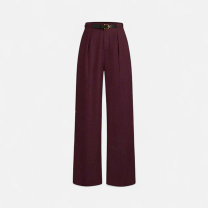 Mistrève | Pantalon Femme Coupe Droite Taille Mi‑Haute avec Ceinture – Parfait pour la Navette Quotidienne