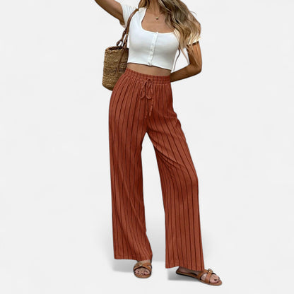 Mistrève | Pantalon Rayé Droit Femme – Élégance Décontractée au Charme Parisien