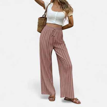 Mistrève | Pantalon Rayé Droit Femme – Élégance Décontractée au Charme Parisien