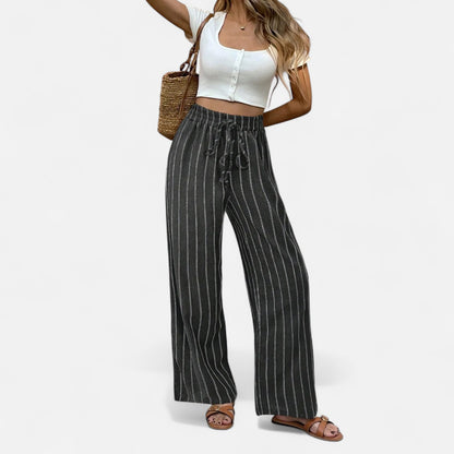 Mistrève | Pantalon Rayé Droit Femme – Élégance Décontractée au Charme Parisien