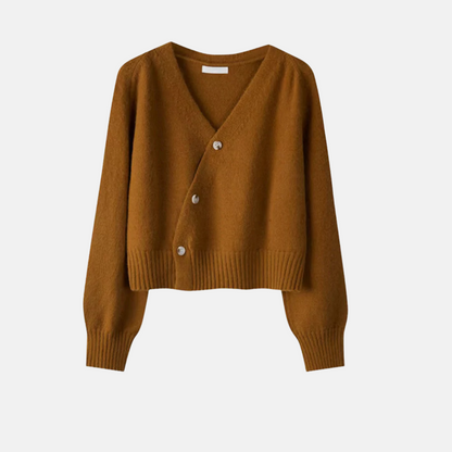 Mistrève | Cardigan en laine mérinos col V – Élégance moderne et confort raffiné