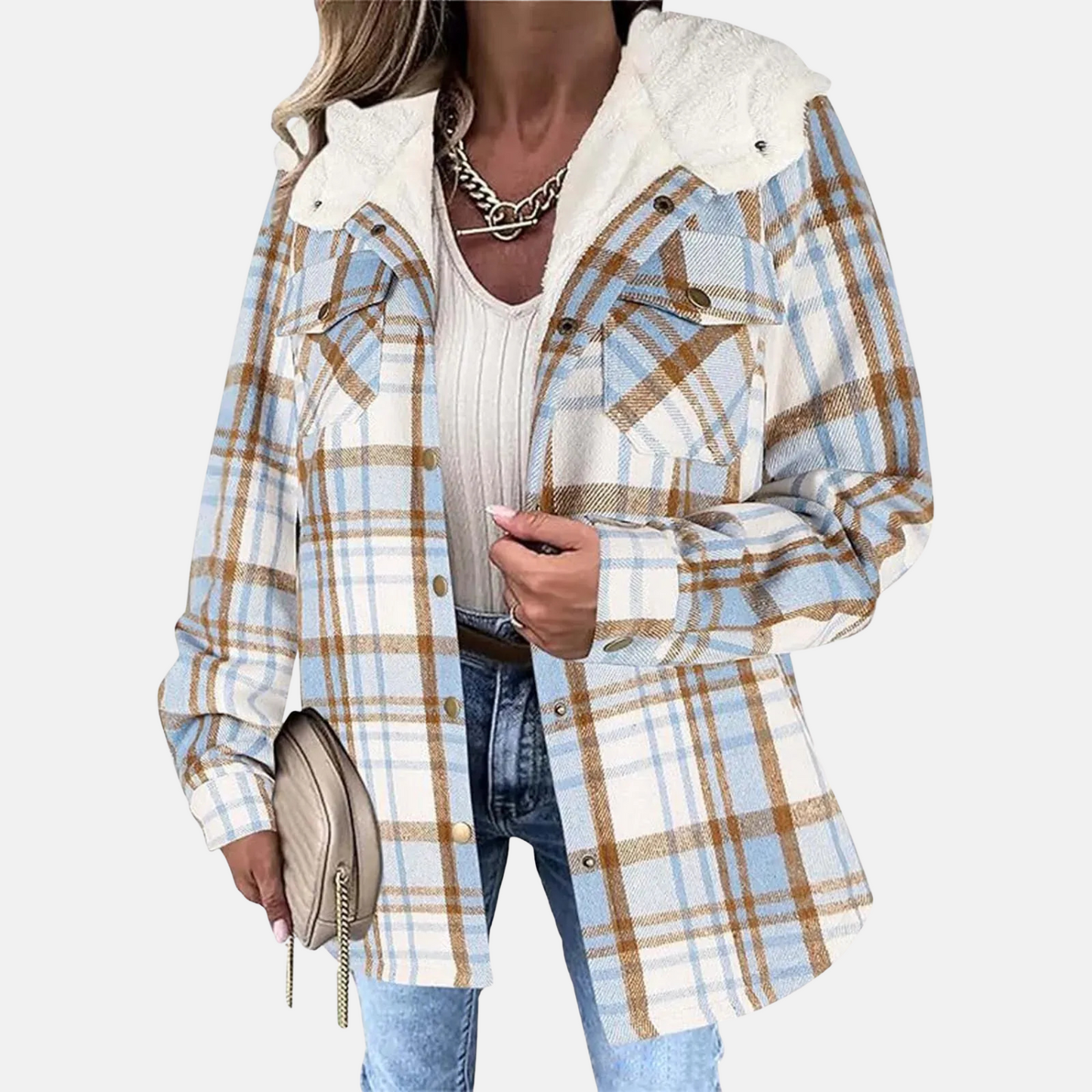 Mistrève | Veste Femme à Carreaux Doublée Sherpa – Chaleur Rustique et Style Intemporel