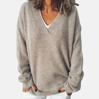 Mistrève | Pull Oversize à Col V – Confort Intemporel