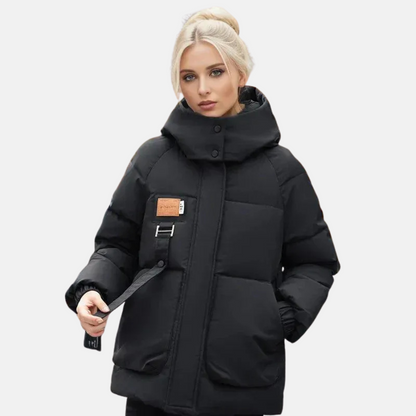 Mistrève | Veste d’Hiver Femme Matelassée Imperméable avec Capuche – Chaleur & Élégance