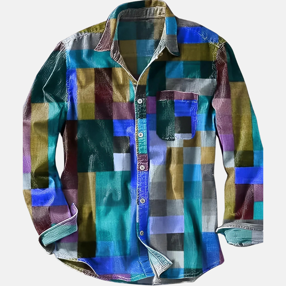 Mistrève | Chemise Patchwork Décontractée pour Homme