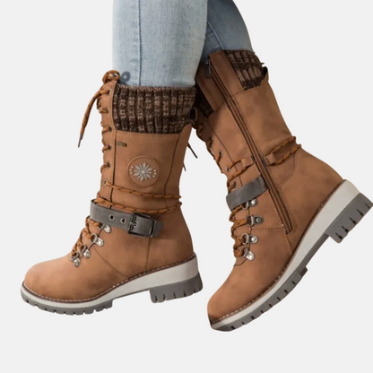 Mistrève | Bottes d’Hiver Femme à Lacets – Semelle Antidérapante