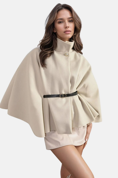 Mistrève | Manteau Femme – Col Haut Élégant & Ceinture Sophistiquée