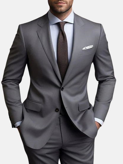 Mistrève | Costume Homme Gris 2 Pièces – Élégance Intemporelle pour Occasions Spéciales