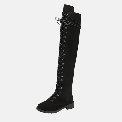 Mistrève | Cuissardes Femme Daim à Lacets – Allure Audacieuse et Élégance Moderne