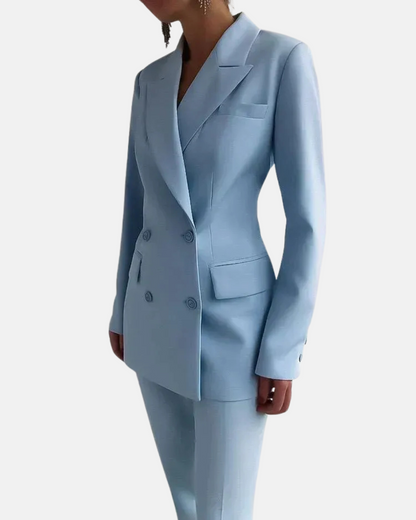 Mistrève | Ensemble Femme Blazer Double Boutonnage et Pantalon Large – Élégance Formelle et Allure Sophistiquée