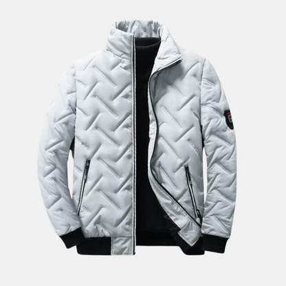 Mistrève | Blouson Matelassé Homme – Col Montant, Coupe Structurée & Poches Zippées