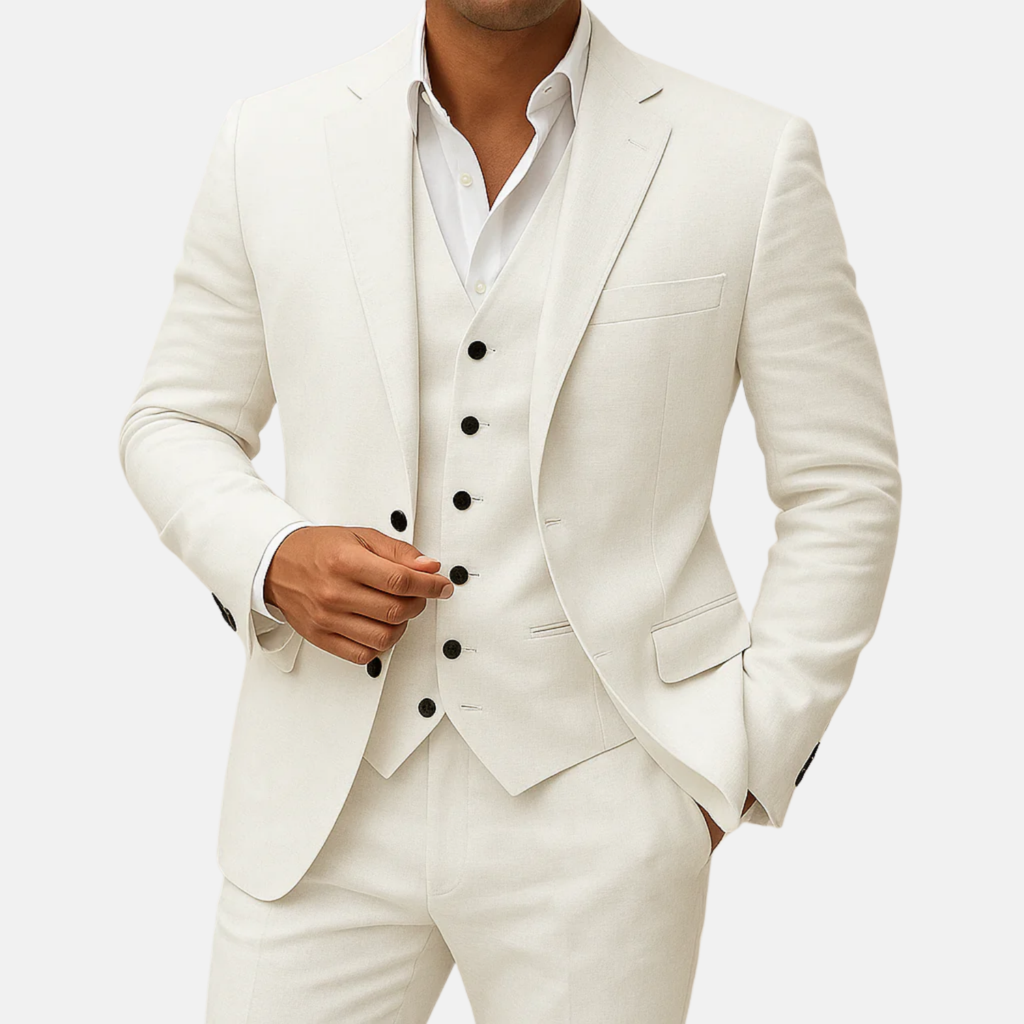 Mistrève | Costume en Lin 3 Pièces pour Homme