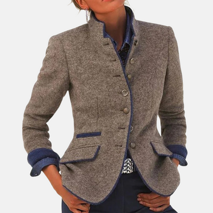 Mistrève | Manteau Hiver Vintage Femme – Coupe Cintrée & Col Montant Élégant