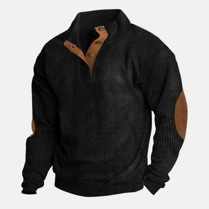 Mistrève | Pull en Maille Homme avec Coudières – Élégance Rustique et Confort Moderne