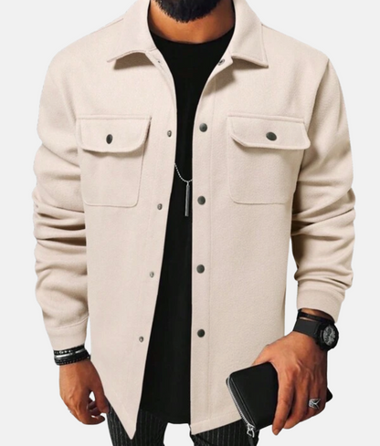 Mistrève | Surchemise Homme Boutonnée à Poches – Style Décontracté et Chaleur Moderne
