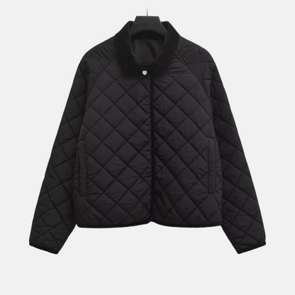 Mistrève | Veste Matelassée Femme à Motif Losange – Élégance Courte et Confort Automne-Hiver