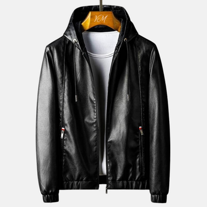 Mistrève | Veste Homme en Cuir à Capuche –  Élégance Moderne