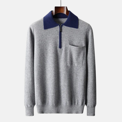 Mistrève | Pull Zippé Élégant en Cachemire Homme – Modernité Subtile & Raffinement Intemporel