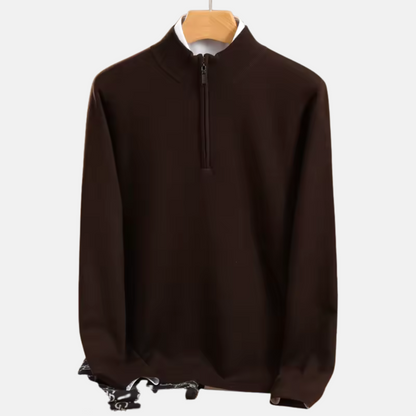 Mistrève | Pull Homme en Laine Mérinos – Demi-Col Zippé & Confort Business Décontracté