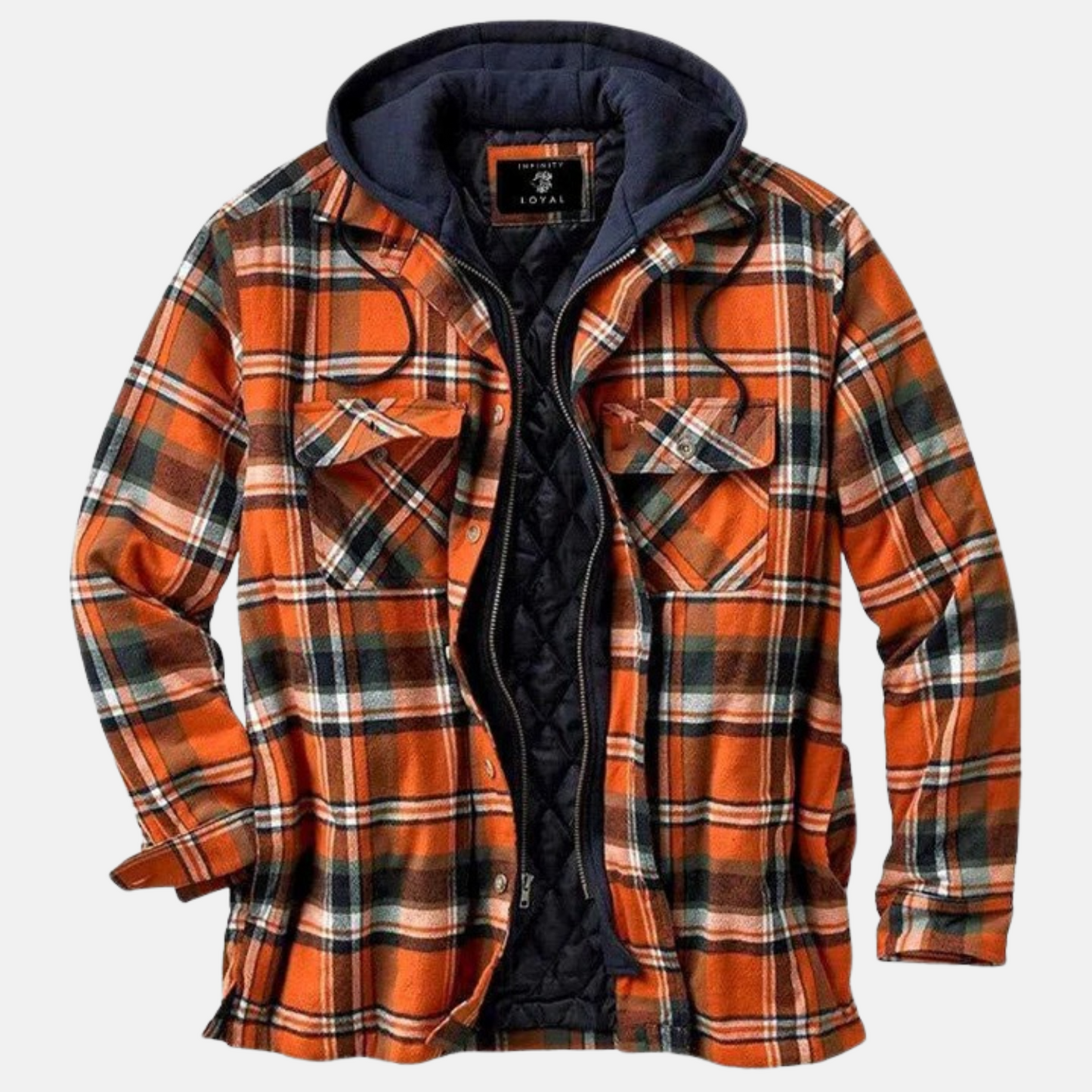 Mistrève | Veste Rétro en Flanelle Chaude avec Capuche – Style & Confort Extérieur