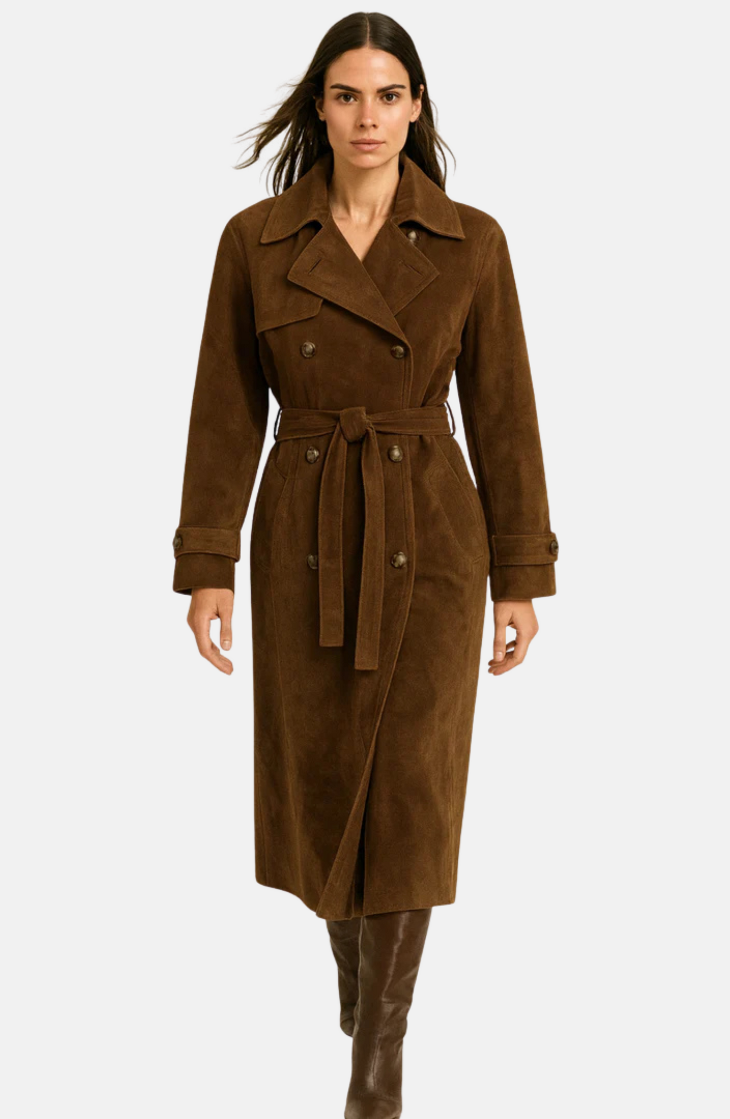 Mistrève | Trench Femme en Suédine Ceinturé – Élégance Classique et Modernité Raffinée