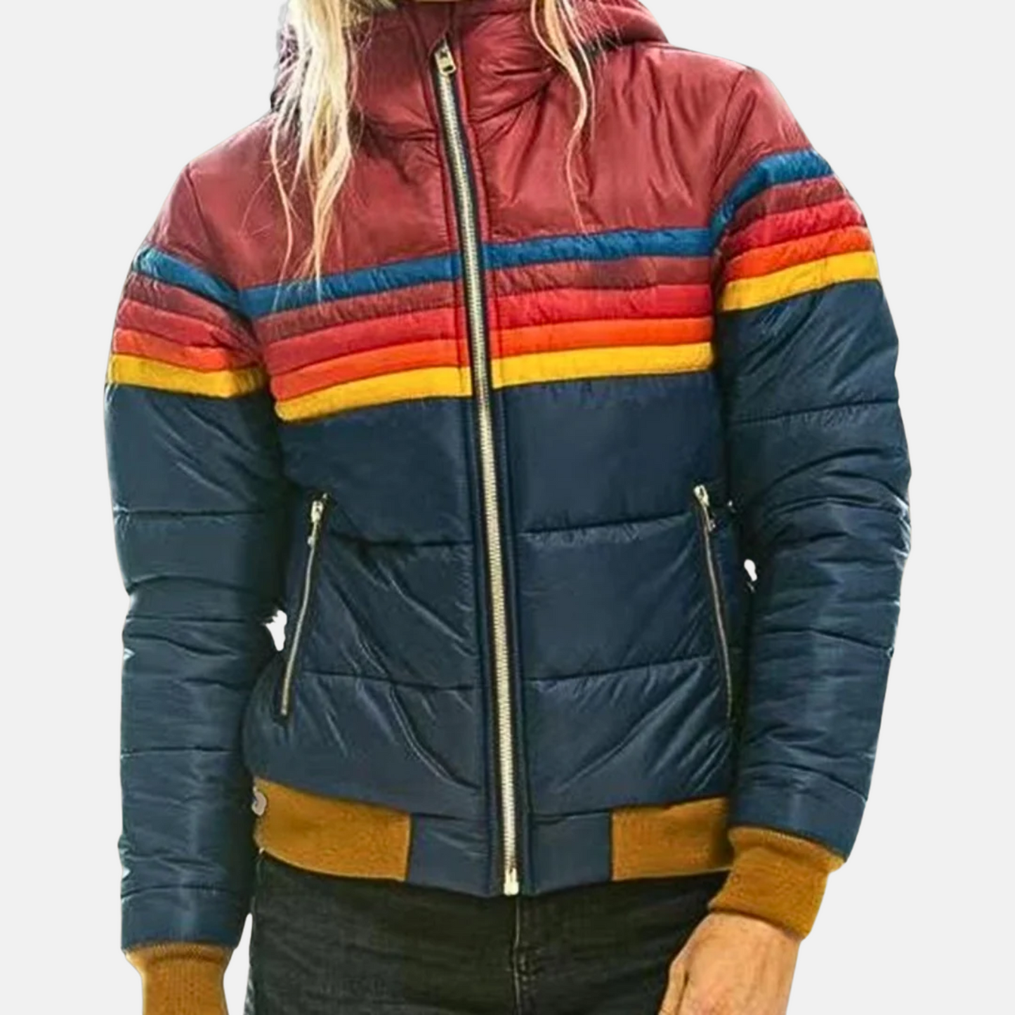 Mistrève | Veste Matelassée Rétro  – Accents de Couleurs Audacieux et Style Authentique