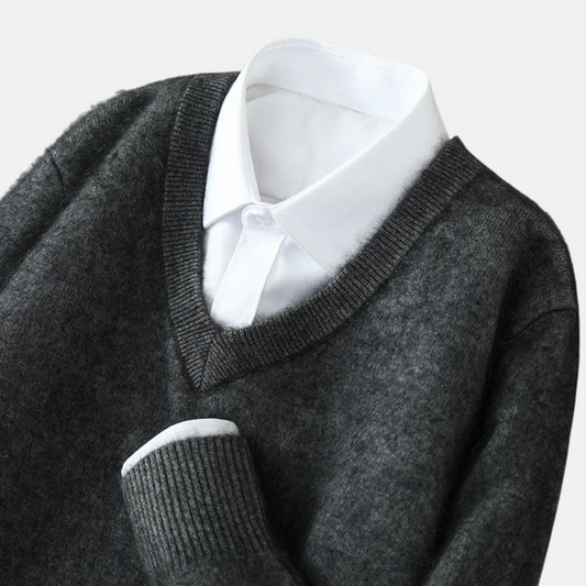 Mistrève | Pull Homme Col V en Cachemire – Douceur Suprême et Élégance Intemporelle