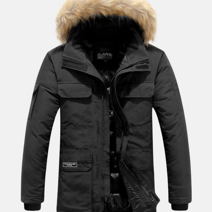 Mistrève | Manteau Homme à Capuche Fourrure – Chaleur Intense et Élégance Moderne