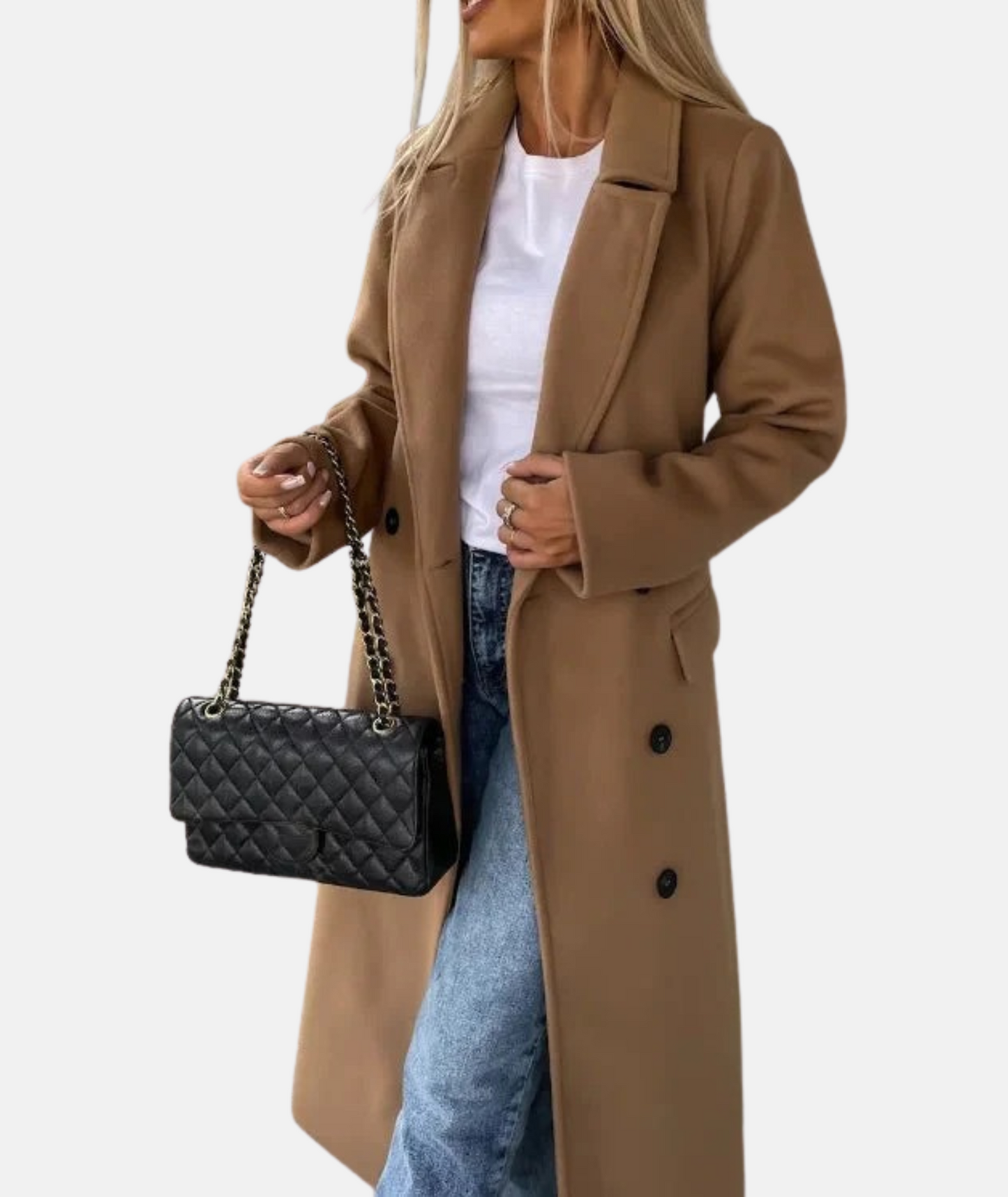Mistrève | Manteau Long Femme Élégant Ceinturé Double-Boutonnage – Chaleur Classique et Raffinement Hivernal
