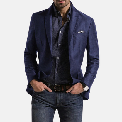 Mistrève | Blazer Homme Cintré à Revers Classiques – Élégance Moderne et Style Polyvalent