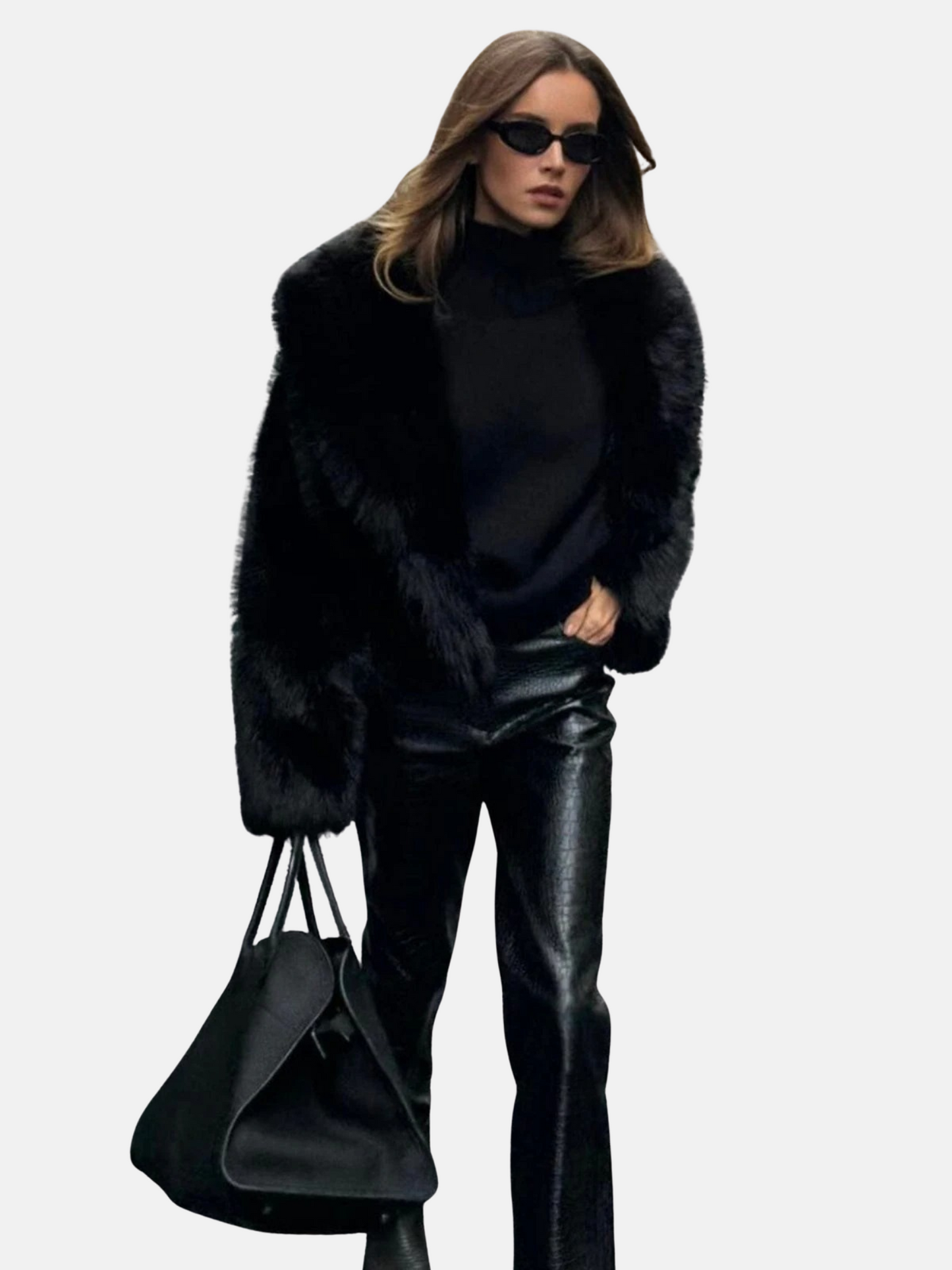 Mistrève | Veste Noire Luxe en Fourrure –  Confort Hivernal