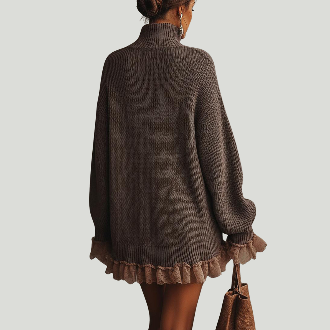 Maureen | Robe pull à volants — Douce, chaude & romantique