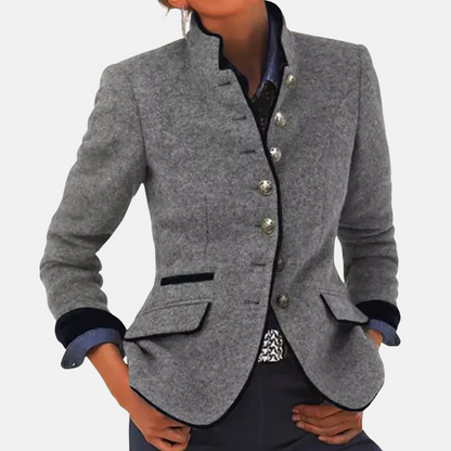 Mistrève | Manteau Hiver Vintage Femme – Coupe Cintrée & Col Montant Élégant