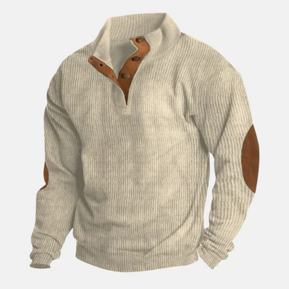 Mistrève | Pull en Maille Homme avec Coudières – Élégance Rustique et Confort Moderne