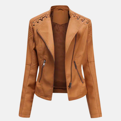 Mistrève | Veste en cuir Femme – Élégance Automnale