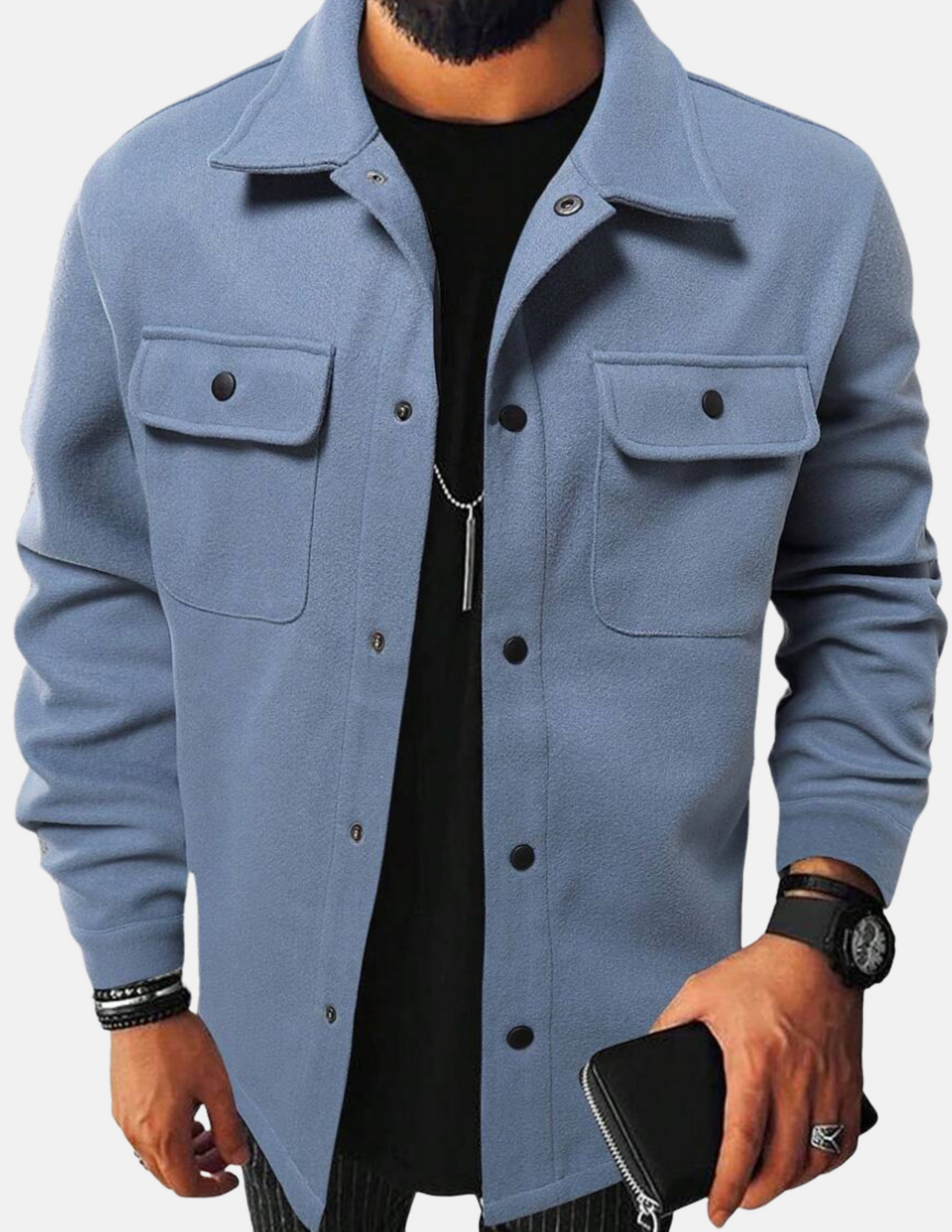 Mistrève | Surchemise Homme Boutonnée à Poches – Style Décontracté et Chaleur Moderne