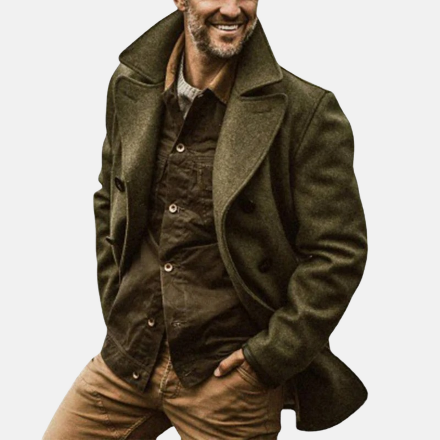 Mistrève | Manteau Long Homme Double-Boutonnage en Laine – Élégance Vintage & Chaleur Moderne
