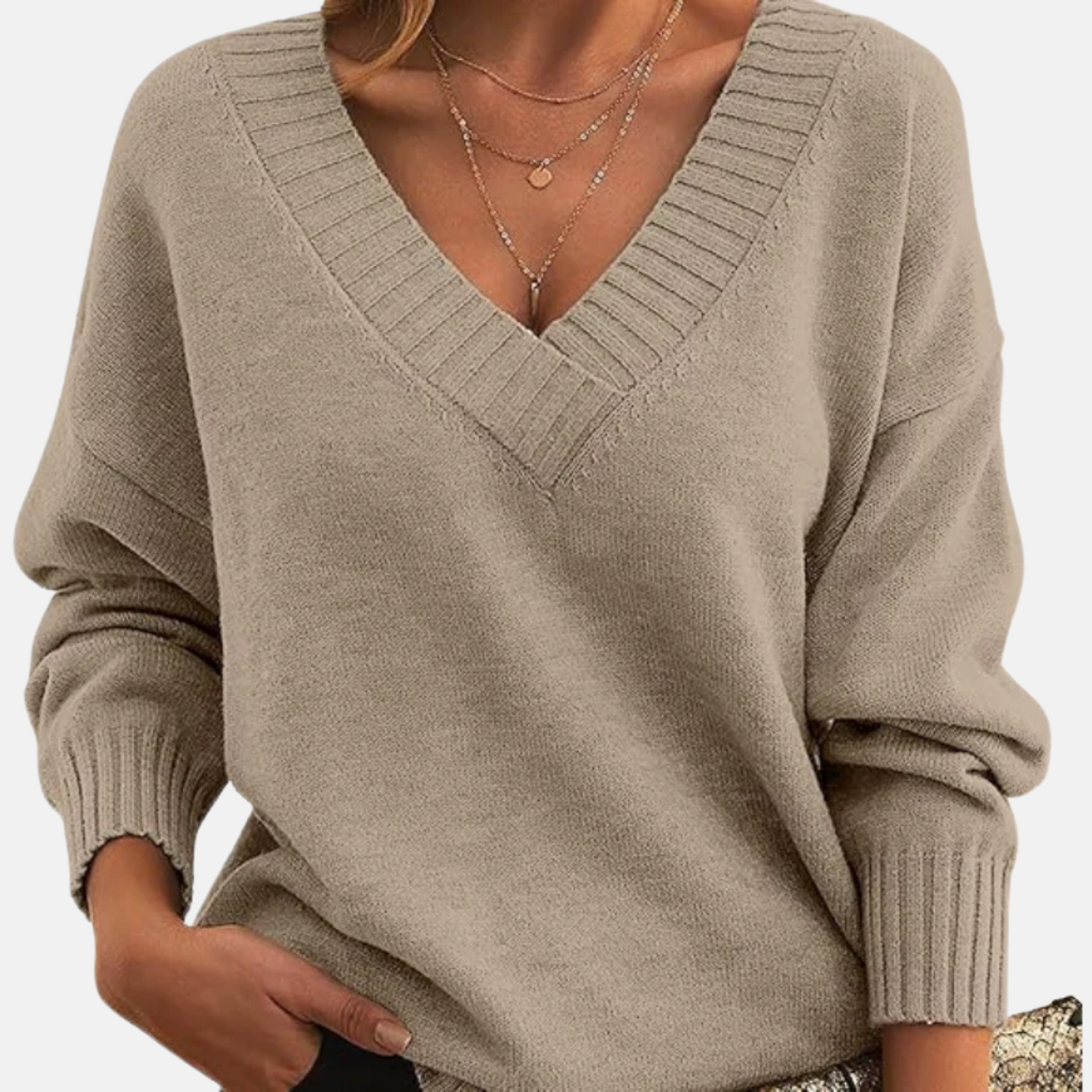 Mistrève | Pull Chic Col V Femme – Confort Doux & Élégance Quotidienne