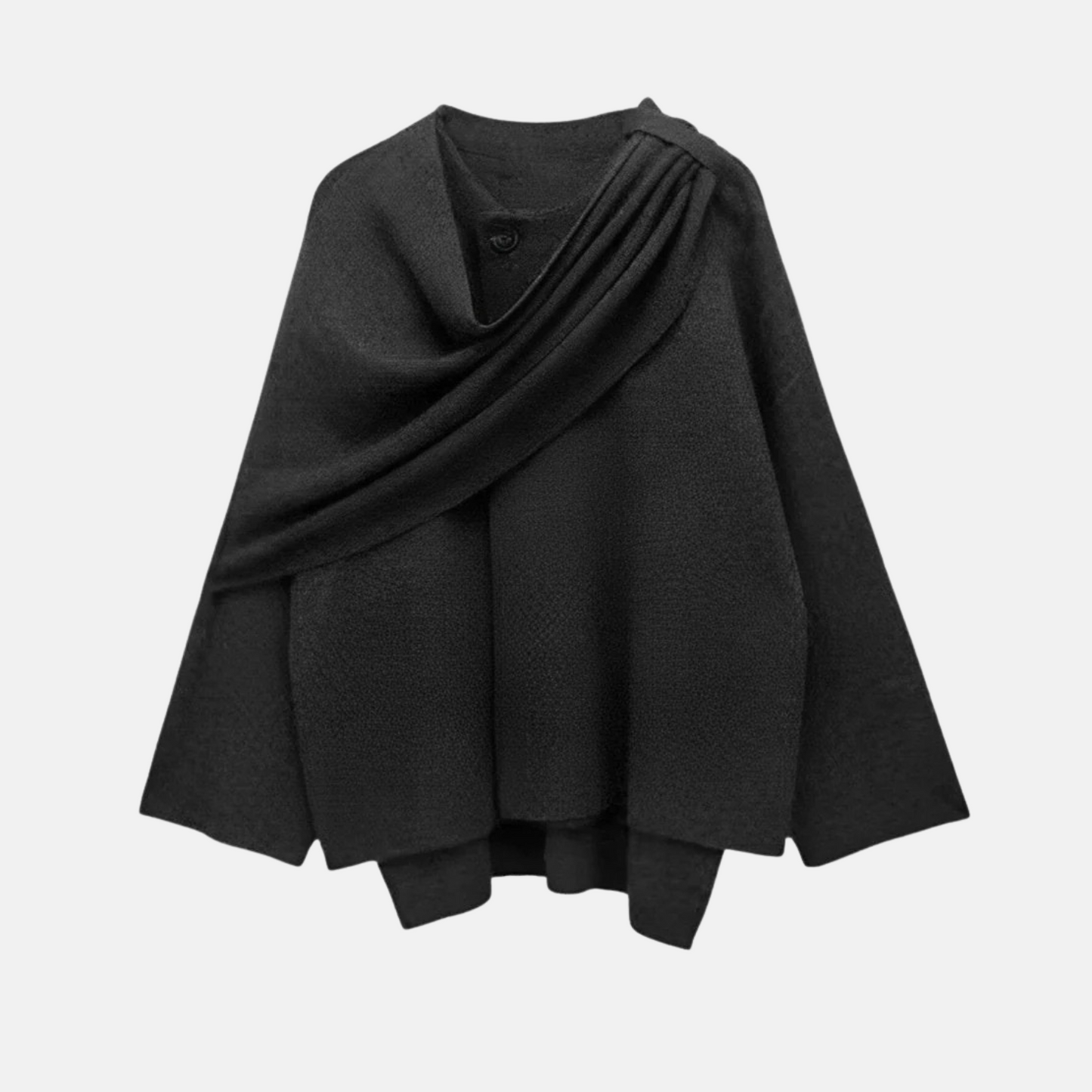 Mistrève | Cape en laine pour femme – Col roulé drapé