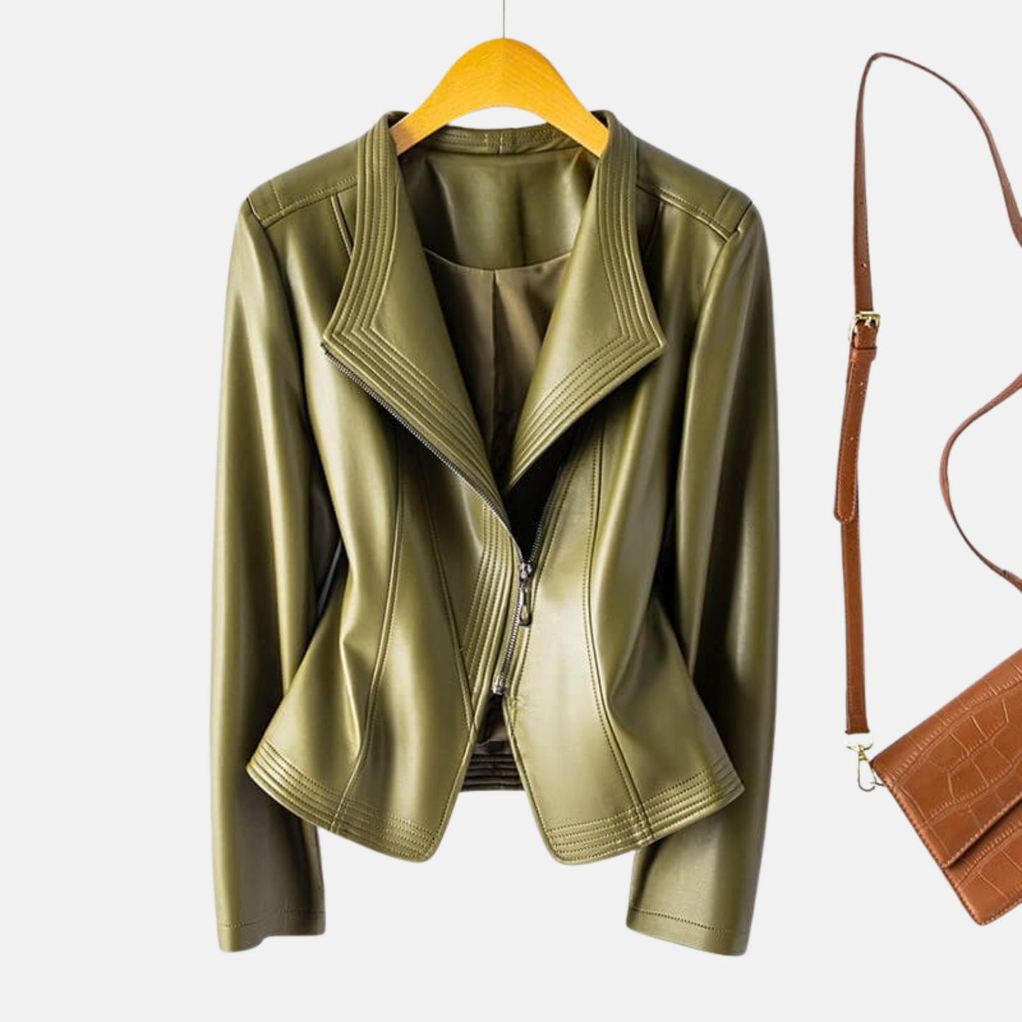 Mistrève | Veste Femme Cuir – Élégance Moderne & Audace Structurée
