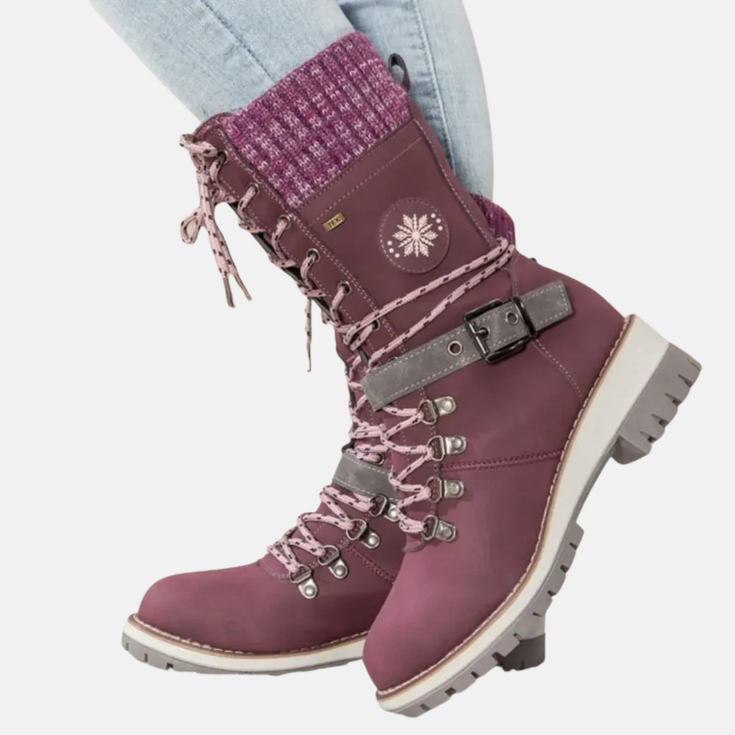 Mistrève | Bottes d’Hiver Femme à Lacets – Semelle Antidérapante