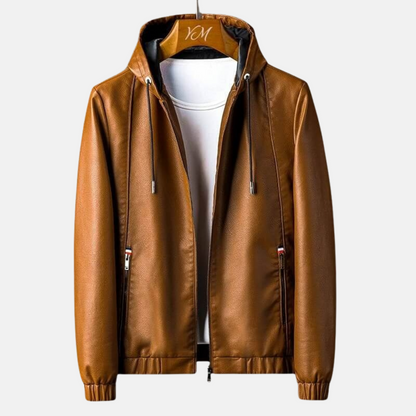 Mistrève | Veste Homme en Cuir à Capuche –  Élégance Moderne