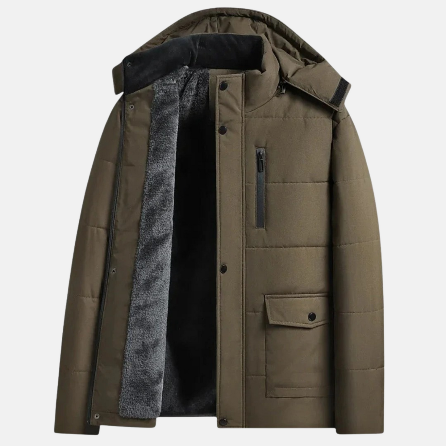 Mistrève | Parka Homme Chaude à Capuche Amovible – Protection Hivernale et Élégance Moderne